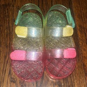 GAP Baby Toddler 11c Colorful Glitter Kids Jelly Sandals